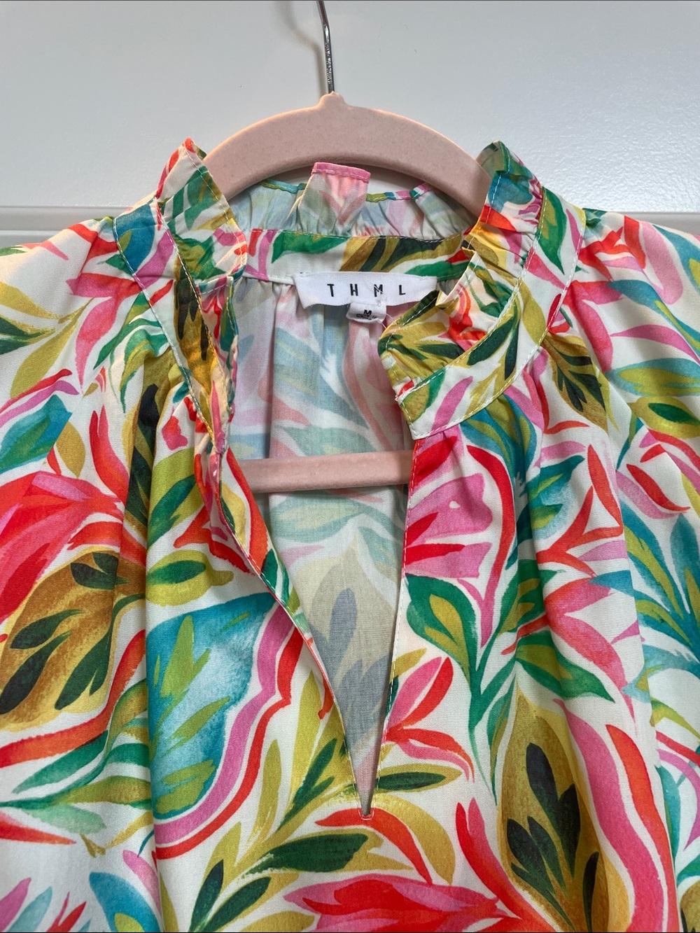 THML Multicolor Floral Short Sleeve Blouse - Picture 2 of 6